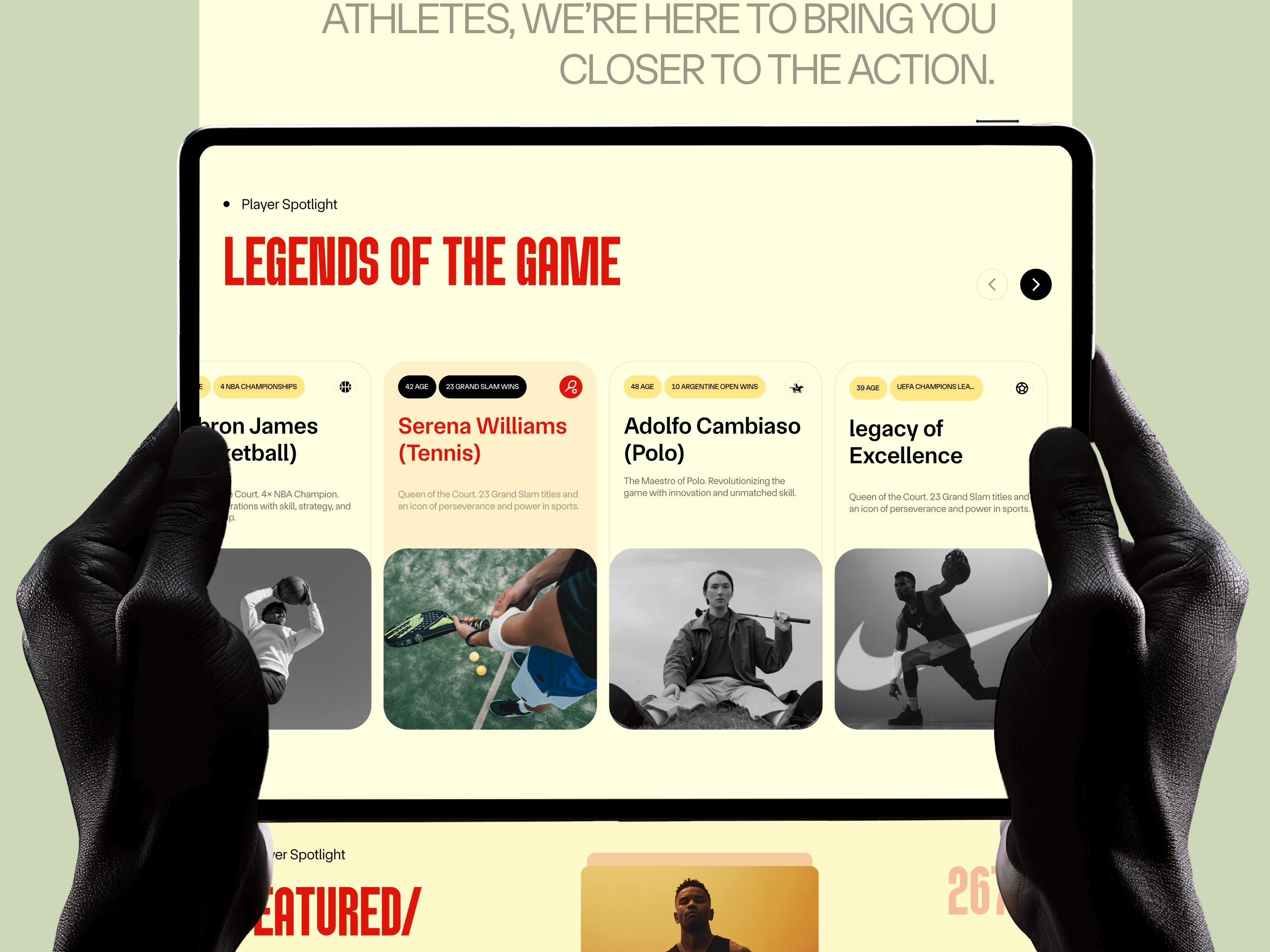 Sports Legends — An Immersive Fan Platform by 58UI Design Studio