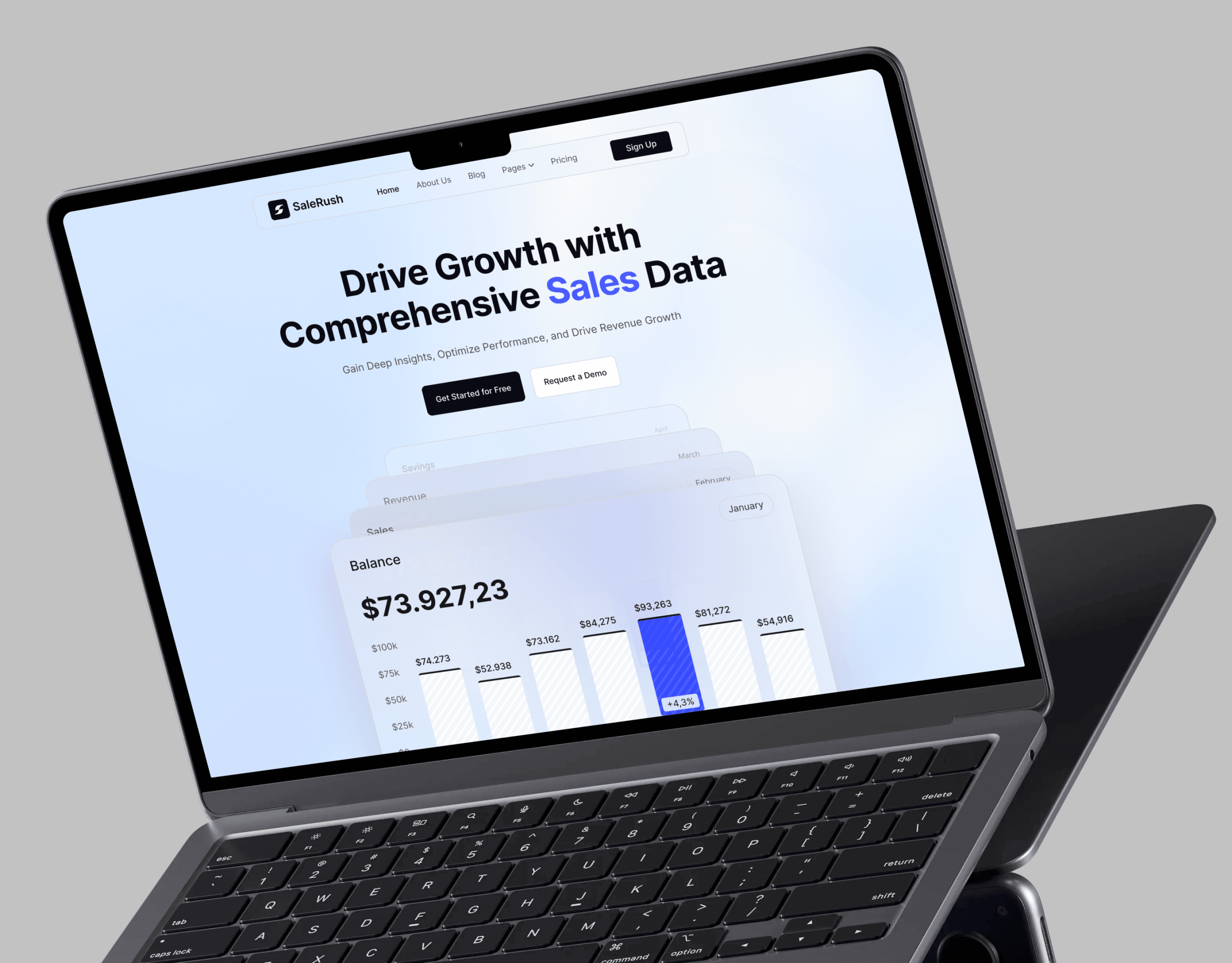 SaleRush — Turning Sales Data Into Growth by 58UI Design Studio
