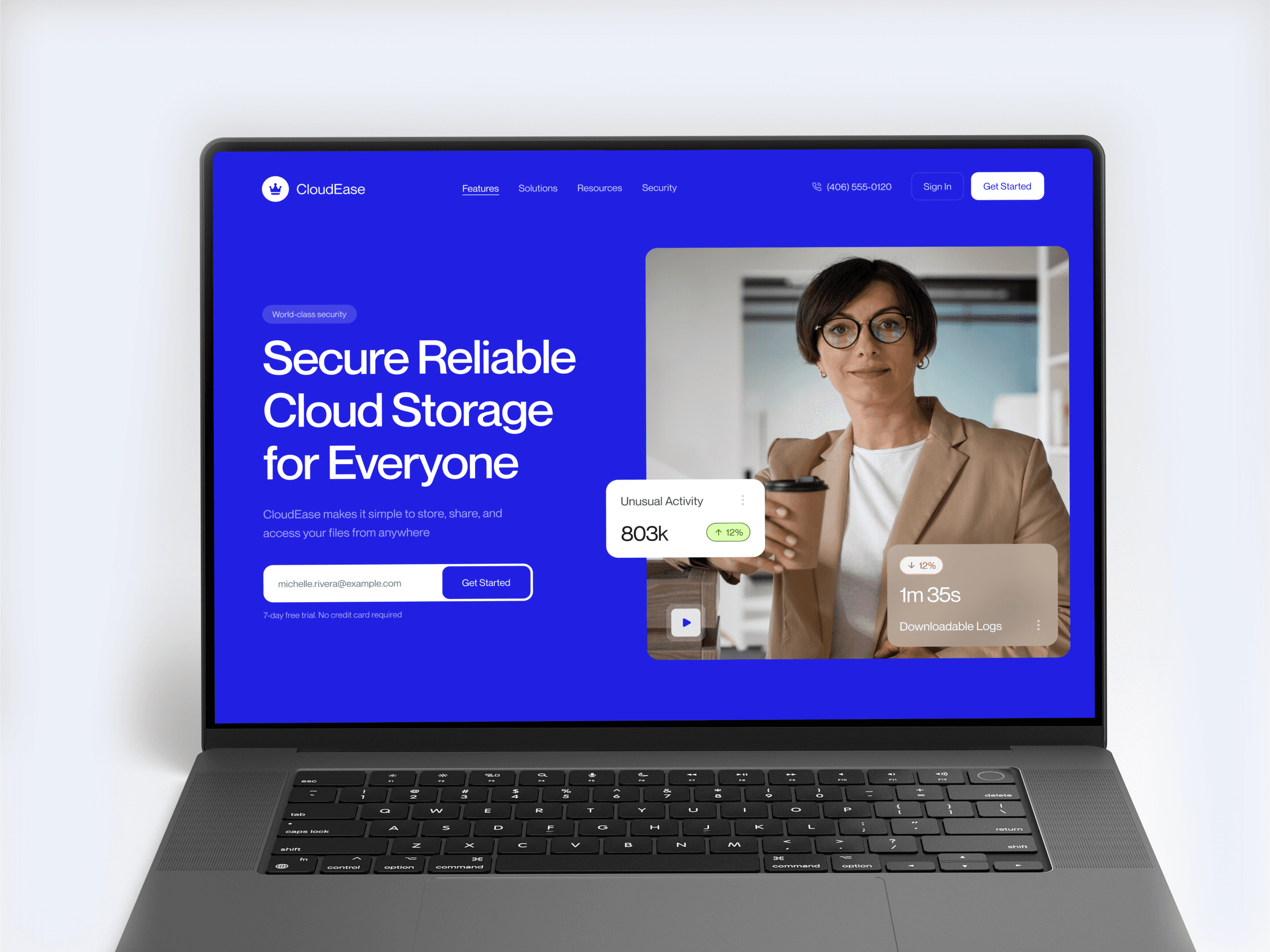 CloudEase — Secure Cloud Storage for Every User by 58UI Design Studio