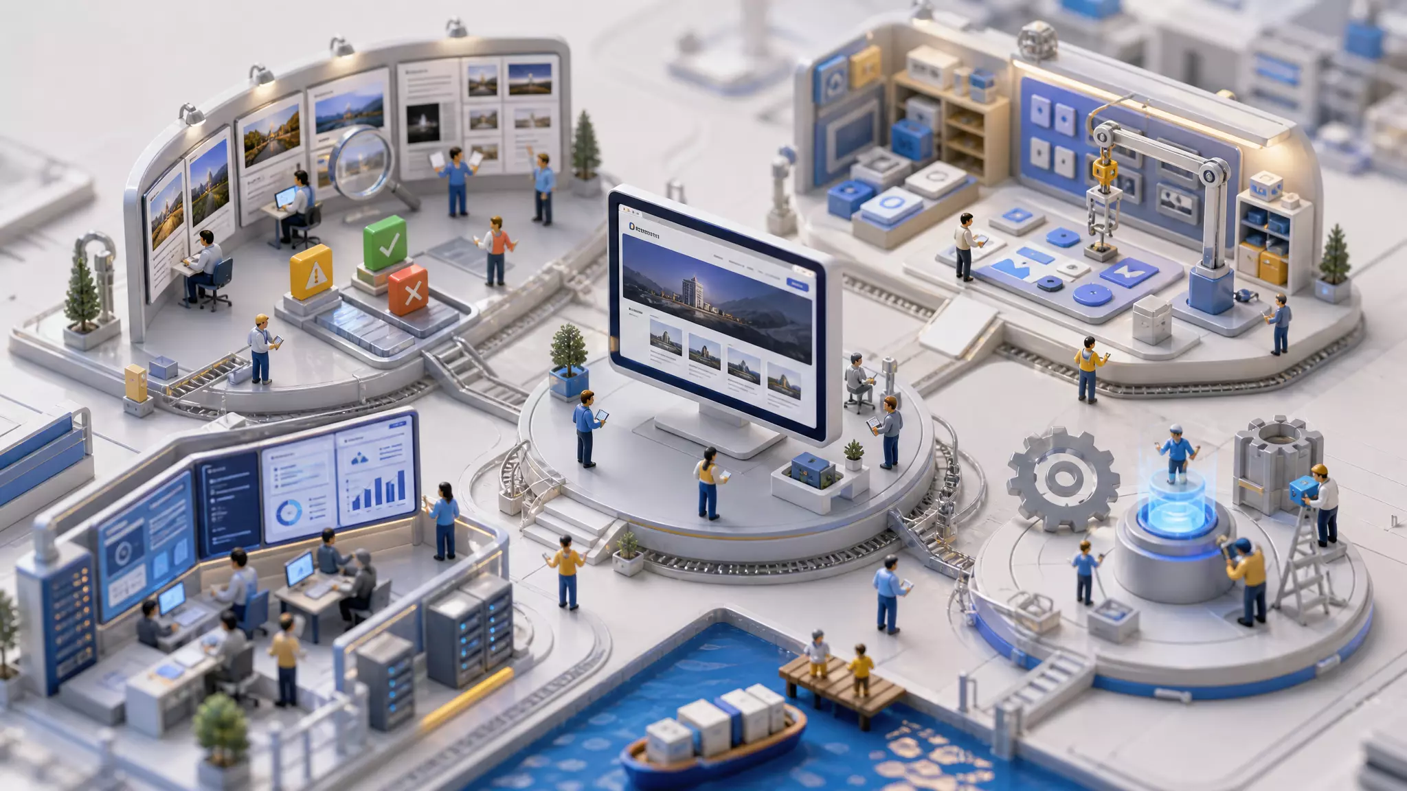 Website operations team managing content workflows, components, and release checks